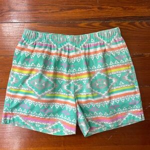 Chubbies The En Fuegos Easy Short Teal
Geometric Aztec Print Beach ~Sz Medium